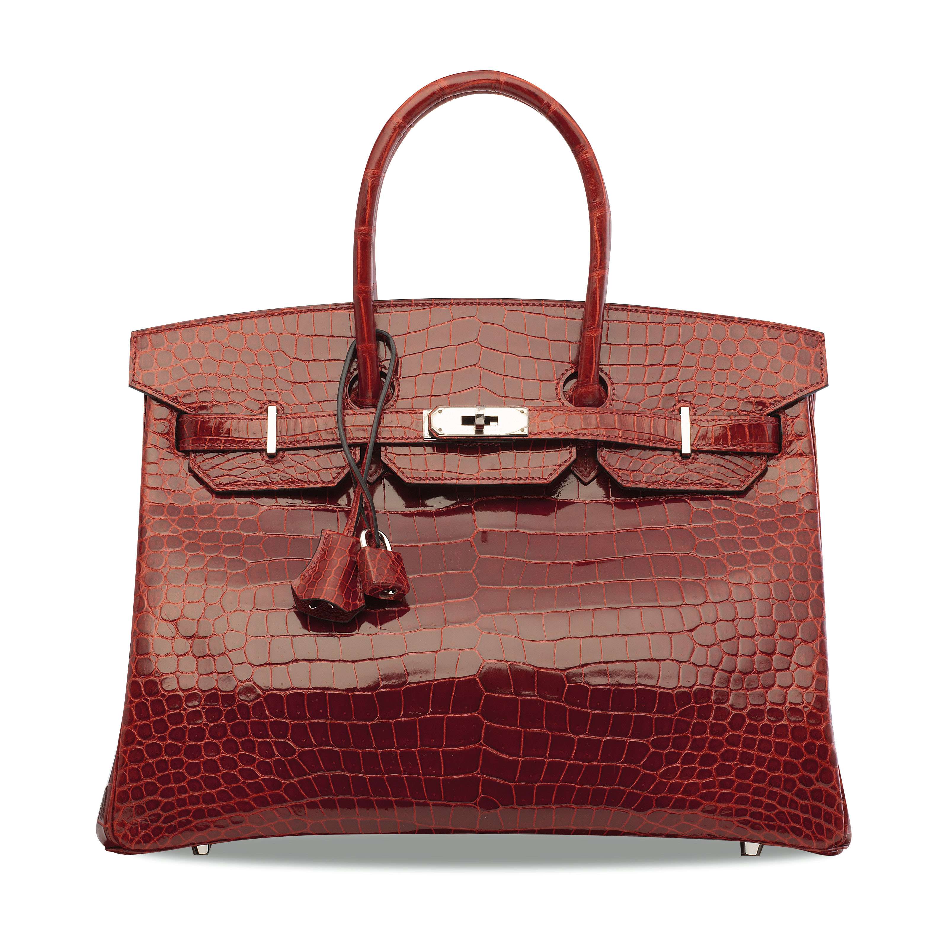 Shiny Rouge H Porosus Crocodile Birkin 